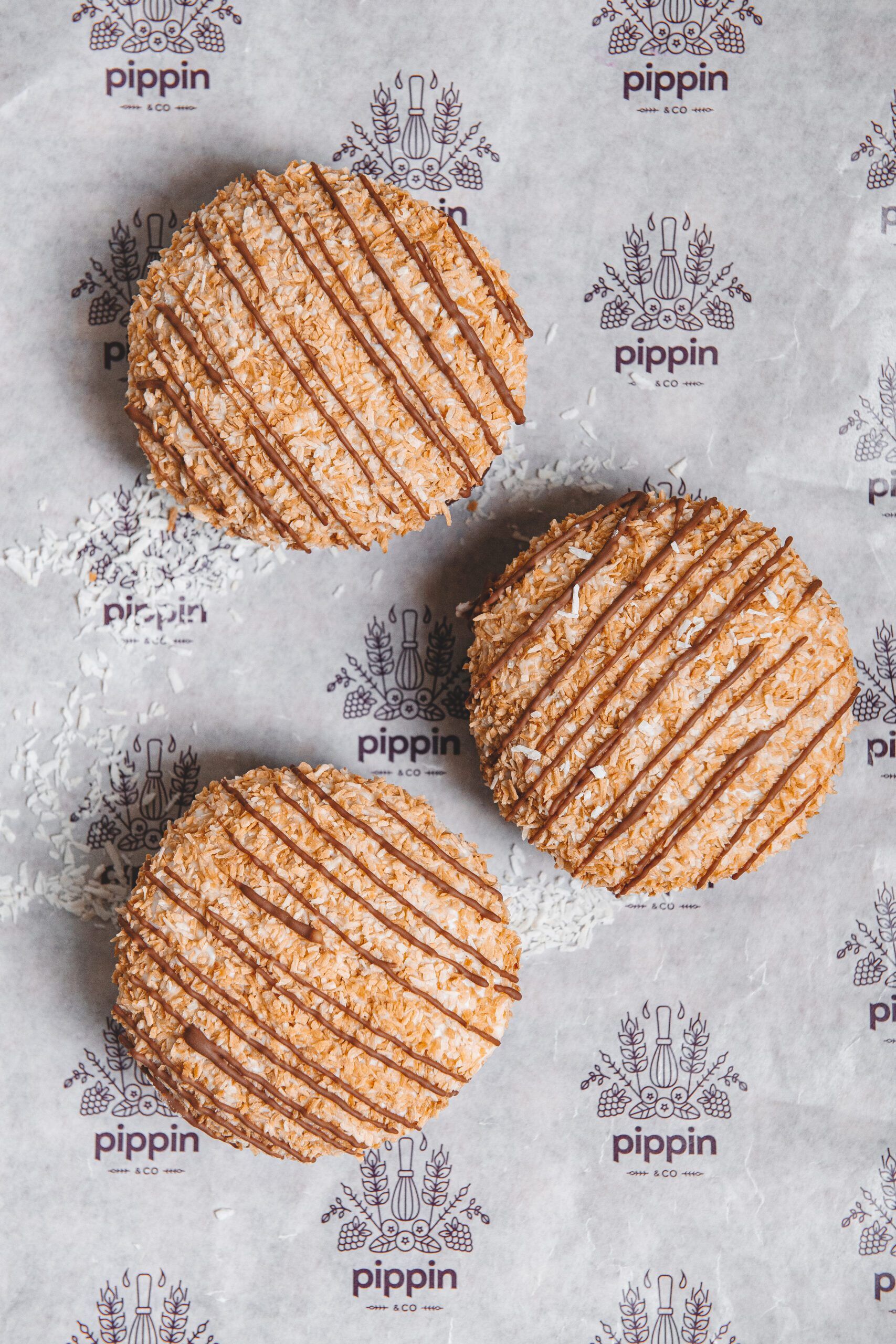Coconut and chocolate doughnut