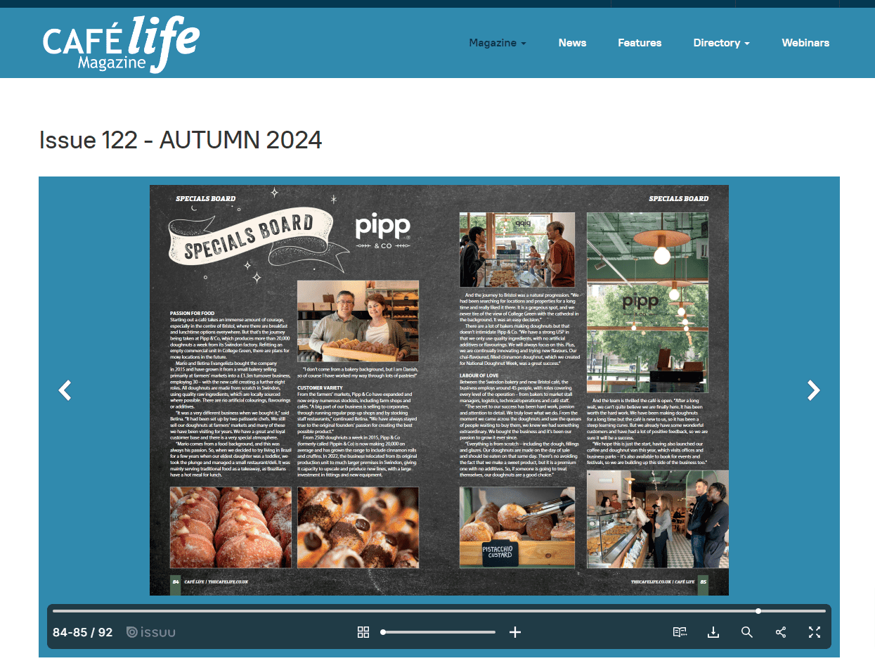 Read more about the article Pipp & Co Bakery Celebrates a Feature in Café Life Magazine