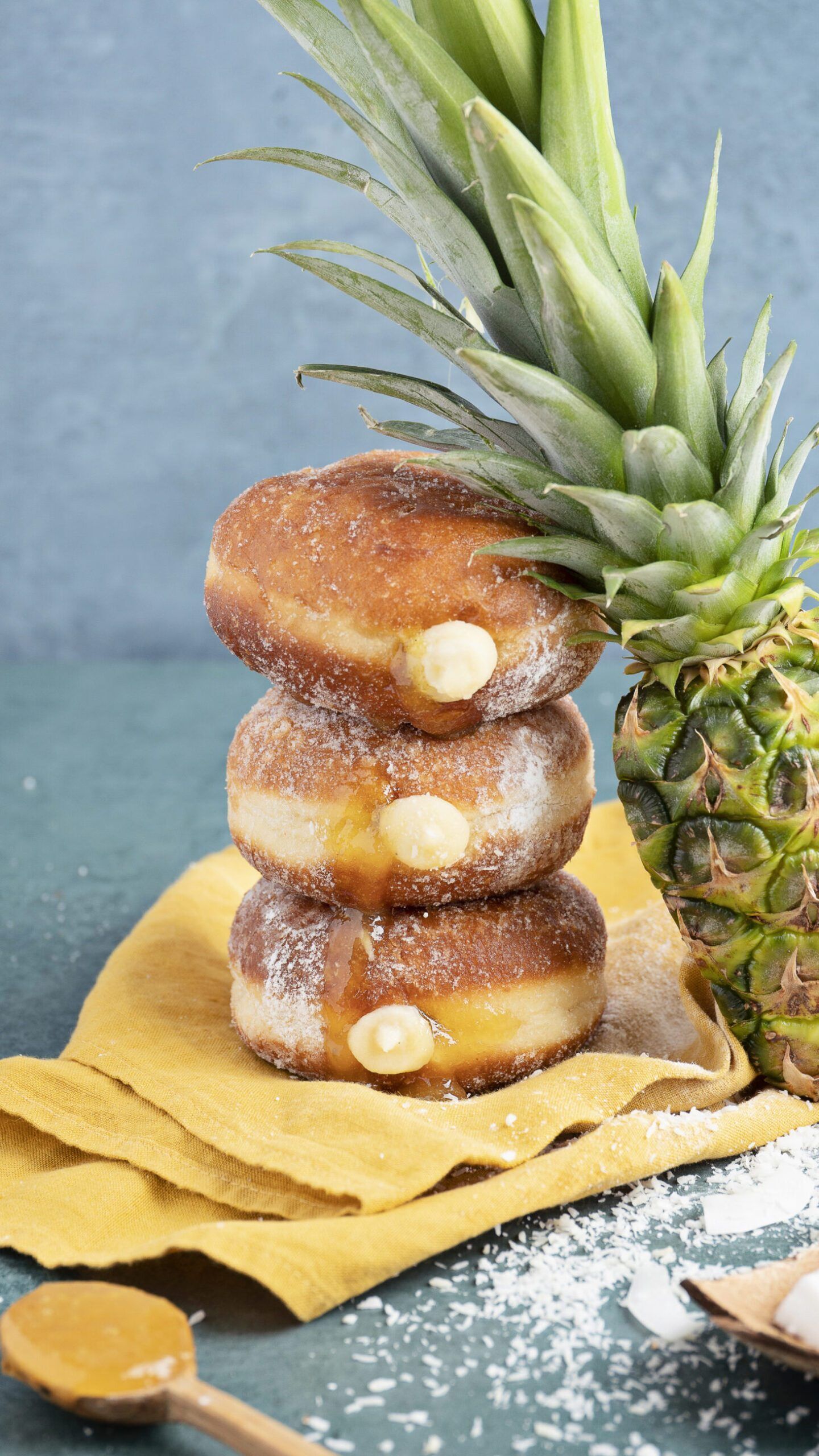 Pineapple & Coconut Custard Doughnut
