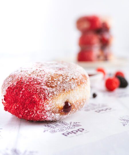 Vegan Mixed Berry Jam Doughnut