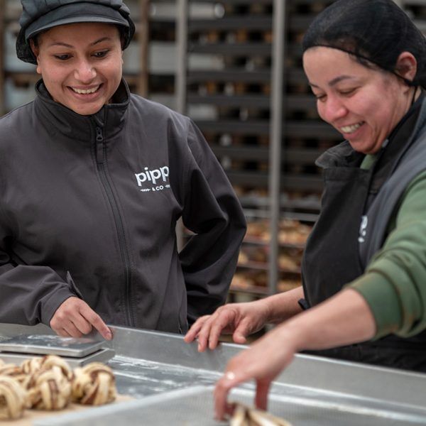 Staff chatting at Pipp & Co Bakery in Witlshire
