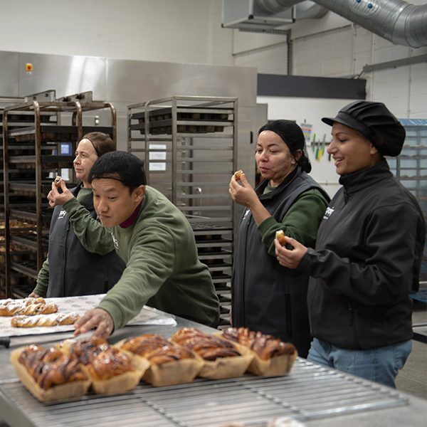 Staff tasting product at Pipp & Co Bakery in Witlshire